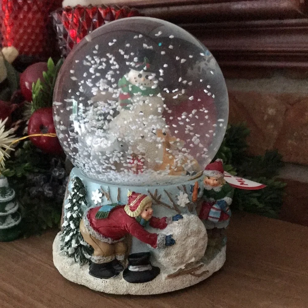 ❤️ Rare Vintage 1990 Christmas Musical Snowman Snow Globe